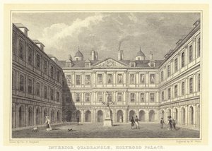 Interiér čtyřúhelník, palác Holyrood (rytina) od Thomas Hosmer (after) Shepherd