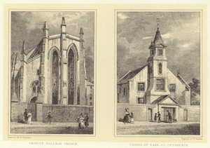 Trinity College Church; Chapel of Ease, St Cuthberts (rytina) od Thomas Hosmer (after) Shepherd