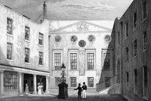 Sál lékárníků, Pilgrim St., Blackfriars, ryl J. Hinchliff, 1831 od Thomas Hosmer Shepherd