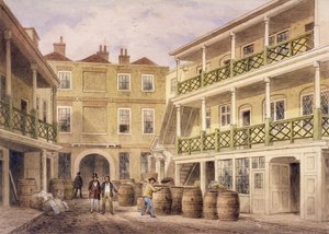 Bell Inn, Aldersgate Street, Londýn, 1857 od Thomas Hosmer Shepherd