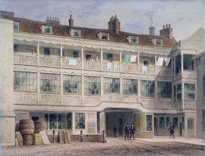 Belle Sauvage Yard, Ludgate Hill, Londýn, c1850 od Thomas Hosmer Shepherd