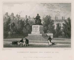 Bloomsbury Square a socha Foxe od Thomas Hosmer Shepherd