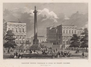 Carlton House Terrace a sloup vévody z Yorku z parku St James
