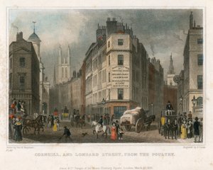 Cornhill a Lombard Street, Londýn, z Poultry od Thomas Hosmer Shepherd