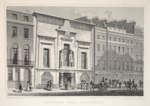 Egyptian Hall, Piccadilly, z hospody „Londýn a jeho okolí v devatenáctém století“. Jones und Co., 1827-1829 od Thomas Hosmer Shepherd