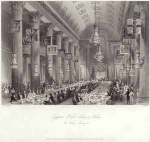 Egyptský sál v Mansion House během Wilsonovy hostiny od Thomas Hosmer Shepherd