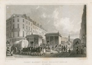 Fleet Market z Holborn Bridge (nyní odstraněn) od Thomas Hosmer Shepherd