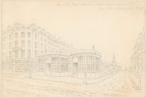 Fleet Market z mostu Holborn Bridge (nyní odstraněn) od Thomas Hosmer Shepherd