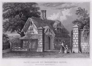 Gate-Lodge of Broomwell House, Brislington, poblíž Bristolu (rytina) od Thomas Hosmer Shepherd