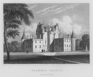 Glamis Castle, Forfarshire (rytina) od Thomas Hosmer Shepherd