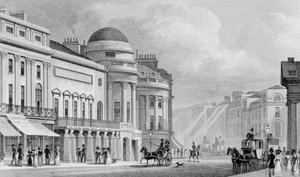 Harmonic Institution, Regent Street, Londýn. 1827 od Thomas Hosmer Shepherd