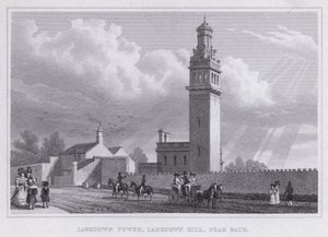 Lansdown Tower, Lansdown Hill, poblíž Bath (rytina) od Thomas Hosmer Shepherd