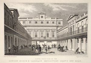 N.W. Pohled na London Horse and Carriage Repository, Gray