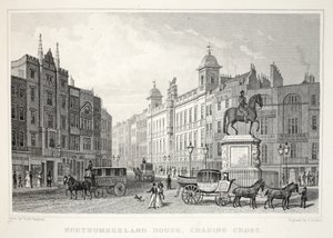Northumberland House, Strand, z hospody „Londýn a jeho okolí v devatenáctém století“. Jones und Co., 1827-1829 od Thomas Hosmer Shepherd