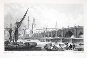 Starý londýnský most v Southwarku z hospody "London and it