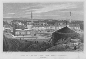 Část Nového Města, z Ramsey Gardens, Edinburgh (rytina) od Thomas Hosmer Shepherd