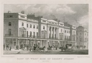 Část západní strany Regent Street v Londýně od Thomas Hosmer Shepherd