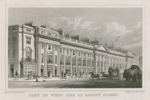 Část západní strany Regent Street v Londýně od Thomas Hosmer Shepherd