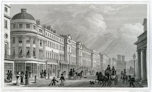 Regent Street, Londýn, z kvadrantu od Thomas Hosmer Shepherd