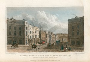 Regent Street z Circus Piccadilly v Londýně od Thomas Hosmer Shepherd