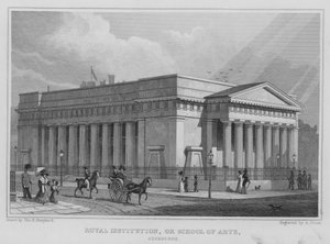 Royal Institution nebo School of Arts, Edinburgh (rytina) od Thomas Hosmer Shepherd