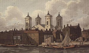 Kostel sv. Jana, Smith Square (akvatinta) od Thomas Hosmer Shepherd