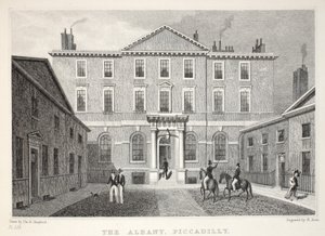 Albany, Piccadilly, z hospody „Londýn a jeho okolí v devatenáctém století“. Jones und Co., 1827-1829 od Thomas Hosmer Shepherd
