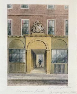 Vchod do Weavers Hall, 1854 od Thomas Hosmer Shepherd