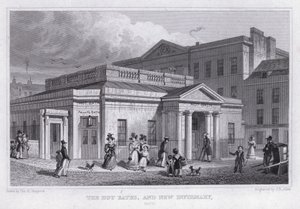 The Hot Baths a New Infirmary, Bath (rytina) od Thomas Hosmer Shepherd