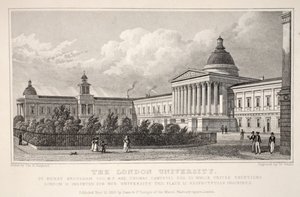 Londýnská univerzita, z hospody „Londýn a jeho okolí v devatenáctém století“. Jones und Co., 1827-1829 od Thomas Hosmer Shepherd