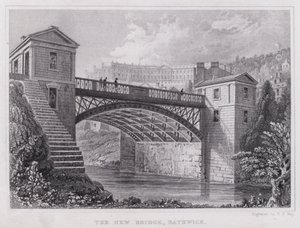 The New Bridge, Bathwick (rytina) od Thomas Hosmer Shepherd