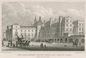 Budova parlamentu z Old Palace Yard, Westminster, Londýn