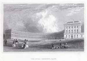 The Royal Crescent, Bath (rytina) od Thomas Hosmer Shepherd