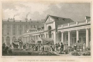 Severozápadní fasáda nového Covent Garden Market v Londýně od Thomas Hosmer Shepherd