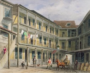 Pohled na dvůr Blue Boar Inn, č. 30 Aldgate, c.1850 od Thomas Hosmer Shepherd