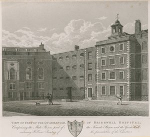 Pohled na část čtyřúhelníku nemocnice Bridewell od Thomas Hosmer Shepherd