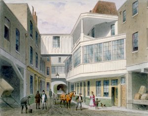 Pohled na tavernu Cross Keys, Wood Street, City of London, c1850. od Thomas Hosmer Shepherd