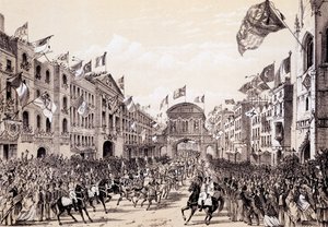 Návštěva Napoleona III a císařovny Eugenie ve městě, 19. dubna 1855 od Thomas Hosmer Shepherd
