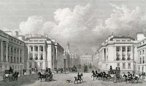 Waterloo Place a část Regent Street, pub.1828 od Thomas Hosmer Shepherd