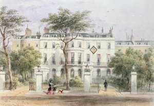 Západní průčelí domu sira Roberta Peela v Privy Garden (1788-1850) 1851 od Thomas Hosmer Shepherd