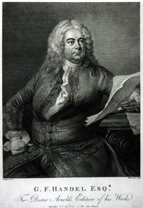 George Frederick Handel (1685-1759), ryl William Bromley (1769-1842), pro vydání jeho (Handelových) děl doktora Arnolda, hospoda. 1789 od Thomas Hudson