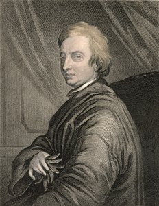 Portrét Johna Drydena (1631-1700) vyrytý Charlesem Edwardem Wagstaffem (nar. 1808) hospoda. od Williama Mackenzieho