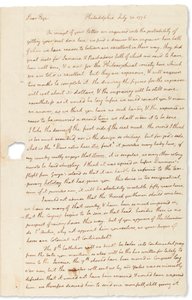 Autogram dopis Johnu Pageovi, Philadelphia, 30. července 1776