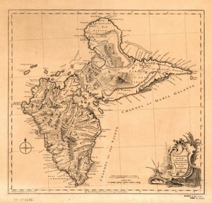 Guadaloupe, jeden z Karibských ostrovů v Západní Indii, který podléhá Francii, LOC 75693286 od Thomas Jefferys