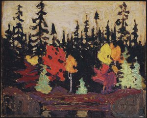 Černý smrk a javor, 1915 (olej na dřevěné desce) od Tom Thomson