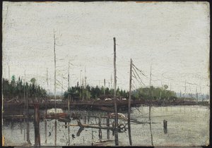 Drowned Land, 1912 (olej na papíře (s reliéfní texturou plátna) na dřevě) od Tom Thomson