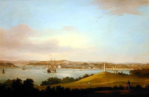 Pohled na ústí řeky Tamar, Plymouth (olej na panelu) od Thomas L. Hornbrook