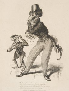 Monkey Dandy, z Monkey-ana, nebo Men in Miniature, červenec 1828, červenec 1828. od Thomas Landseer