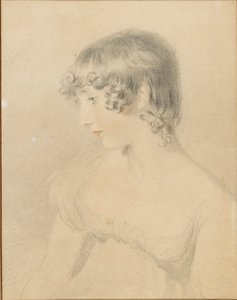 Bustový portrét Susan Bloxamové, otočený z profilu doleva, 1818 od Thomas Lawrence