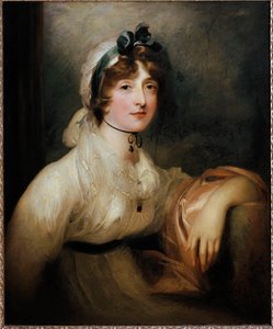 Portrét lady Milnerové Mladá dáma oblečená v prvoříšských šatech a zakrytá krvavým mačkáním stuhou. Obraz Sira Thomase Lawrence od Thomas Lawrence
